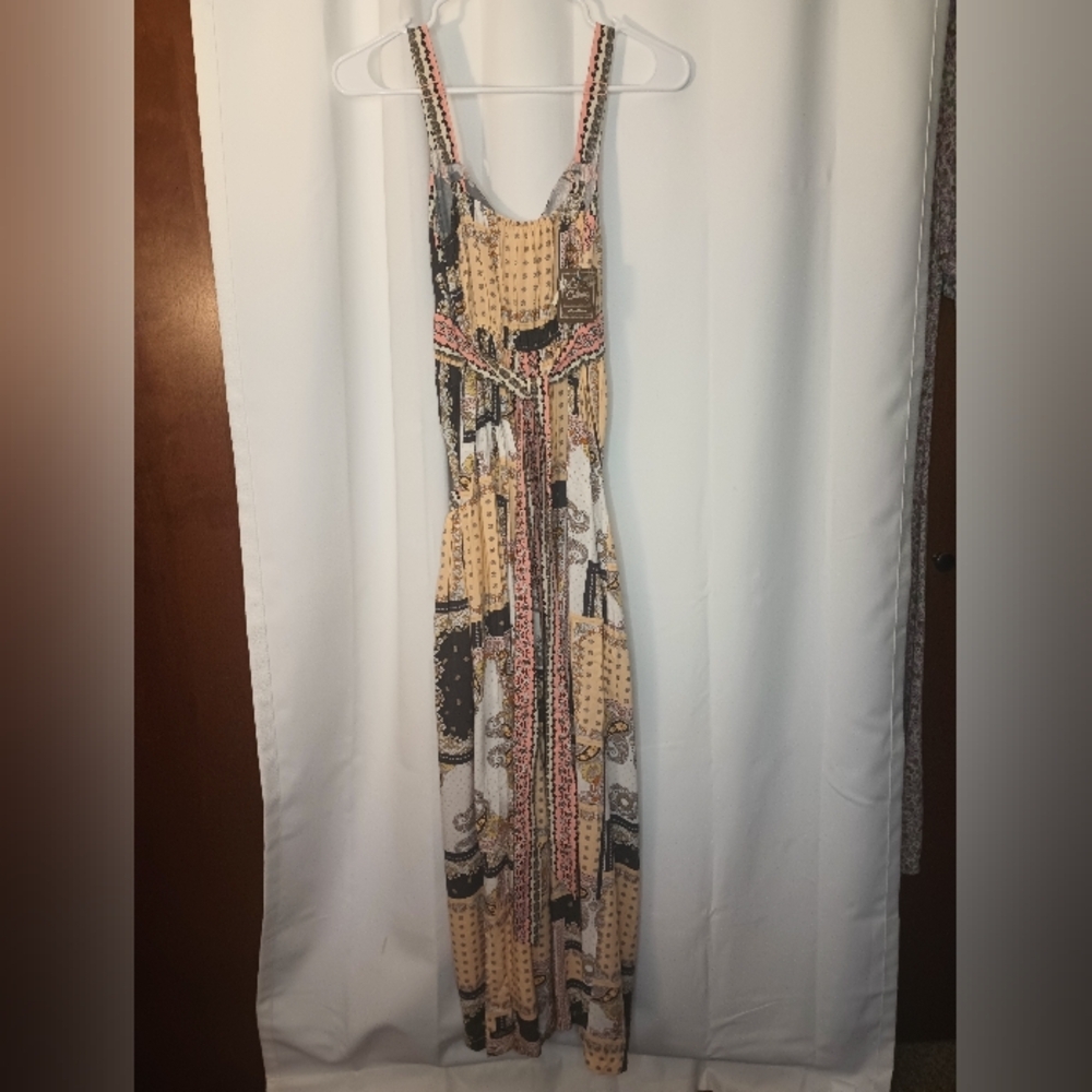 Matilda Jane Patchwork Maxi Apron Dress Small NWT Empire Waist Boho Cottagecore - Picture 4 of 15